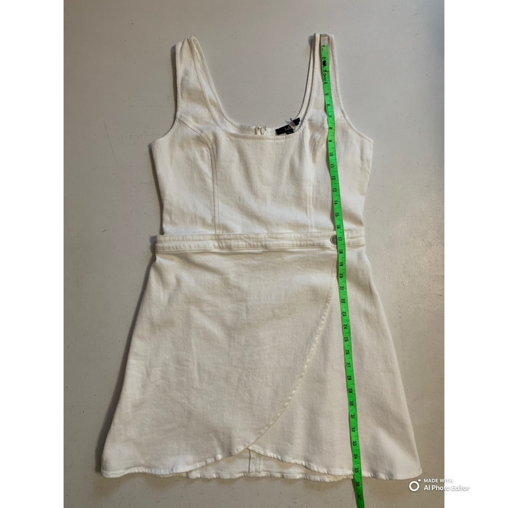 Lulus XL Merima White Denim Wrap Mini Dress NWOT Summer Vacation Casual - Picture 16 of 17
